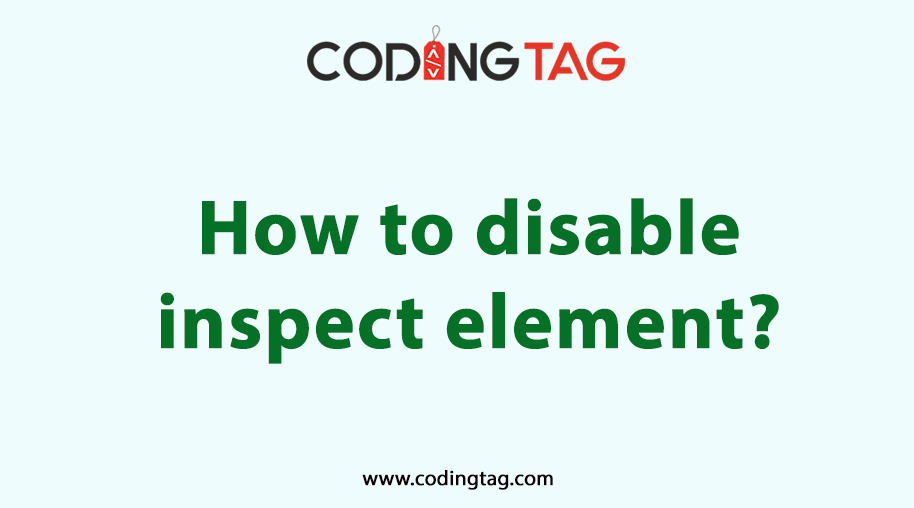How to disable inspect element