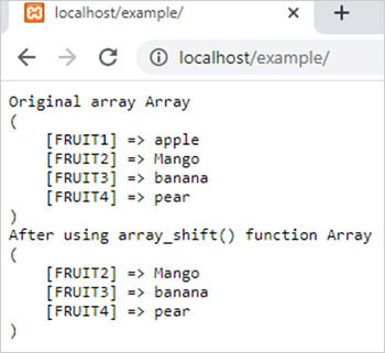 Result - PHP Array Shift Function