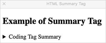 Result - HTML summary tag