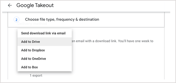 Choose download destination