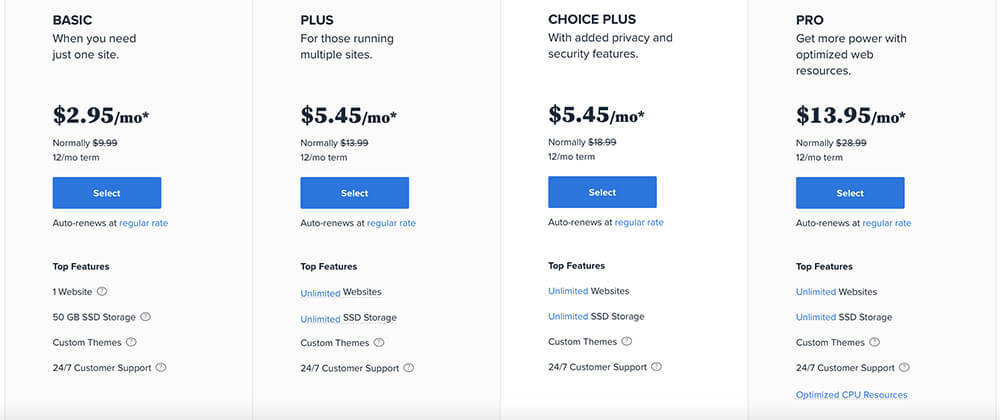 Bluehost Hosting Plan