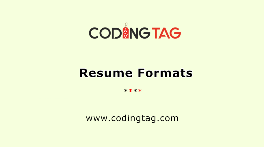 Resume Formats