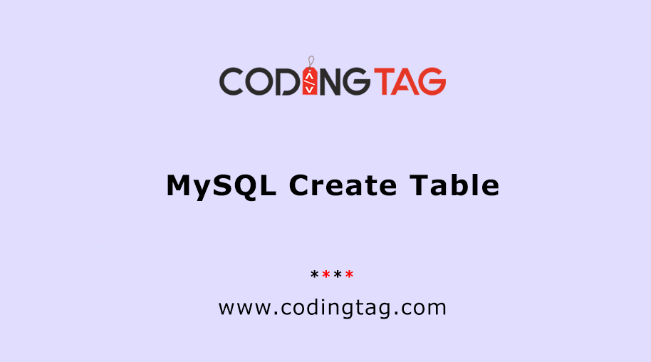 MySQL Create Table