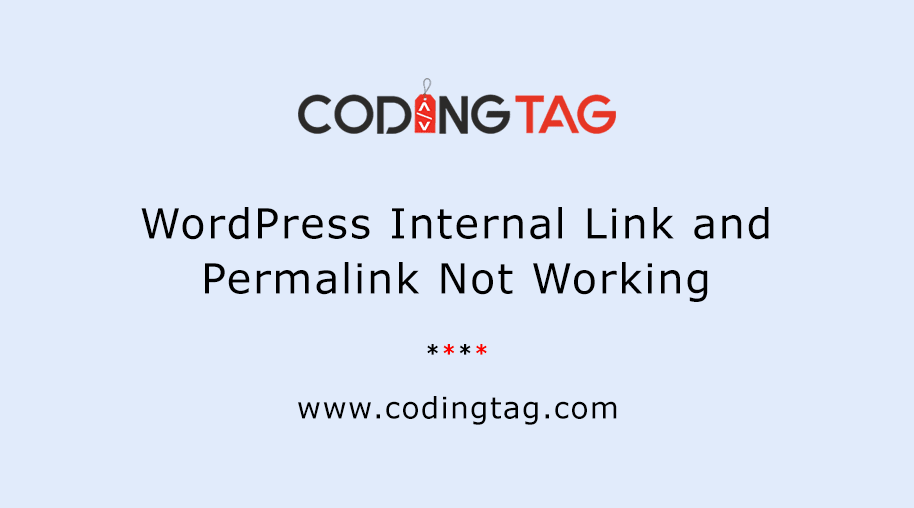 WordPress Internal Link and Permalink Not Working