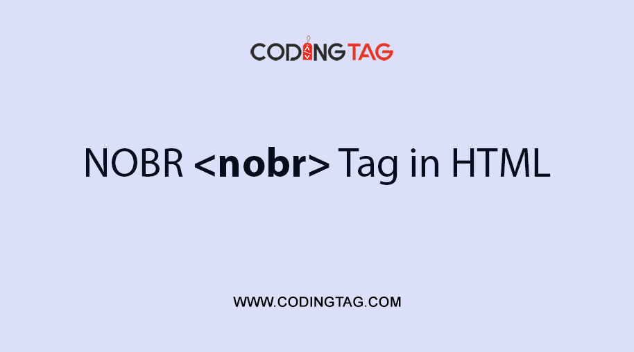 HTML NOBR <nobr> Tag