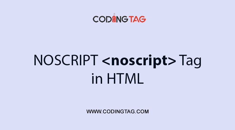 HTML NOSCRIPT <noscript> tag