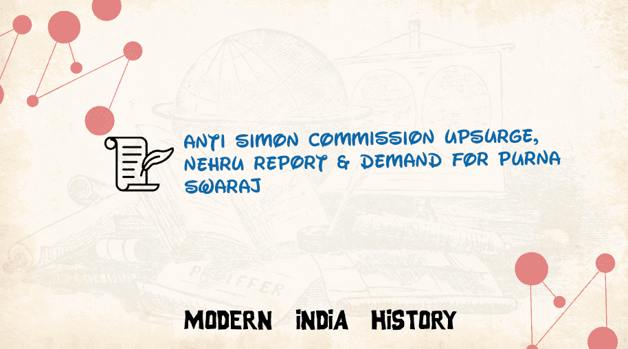 Anti Simon Commission Upsurge, Nehru Report & Demand for Purna Swaraj
