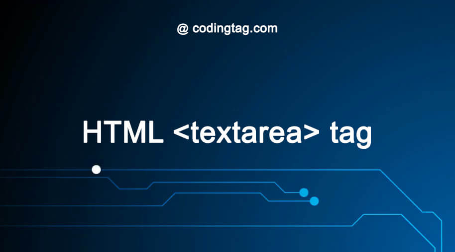 HTML textarea tag