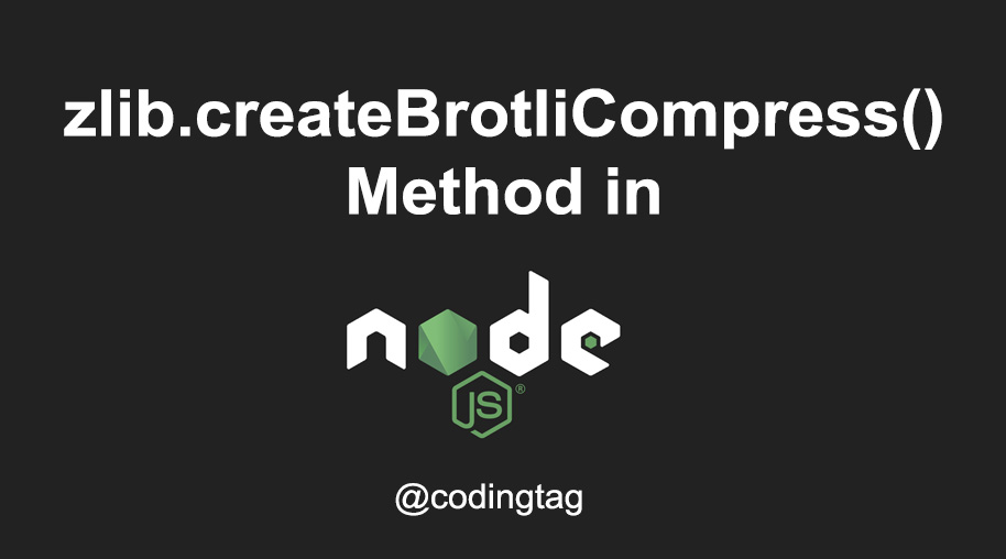 zlib.createBrotliCompress() Method in Node.js