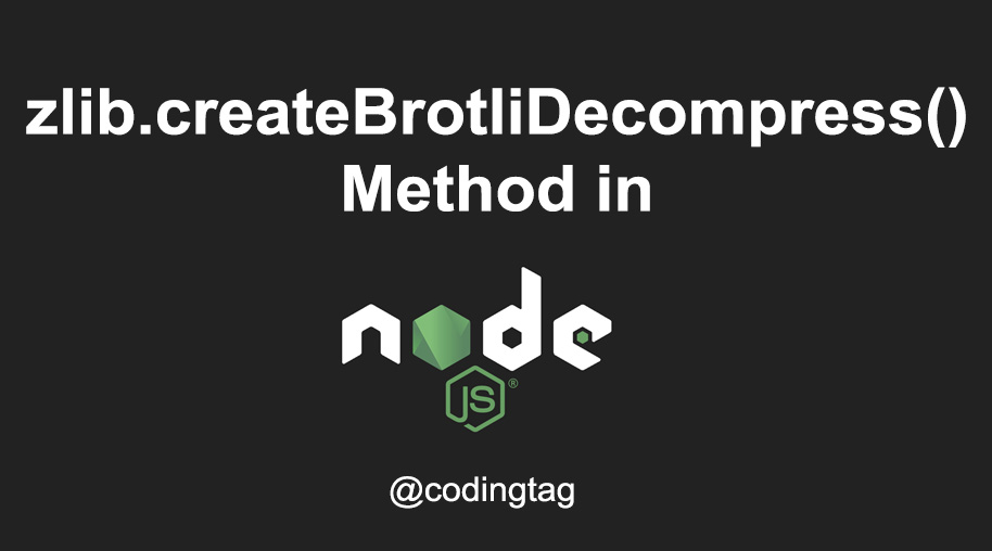 zlib.createBrotliDecompress() Method in Node.js